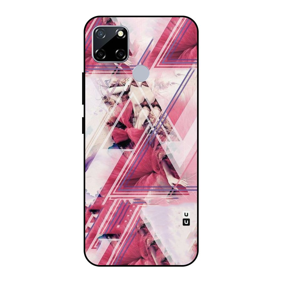 Pink Rose Abstract Metal Back Case for Realme Narzo 20