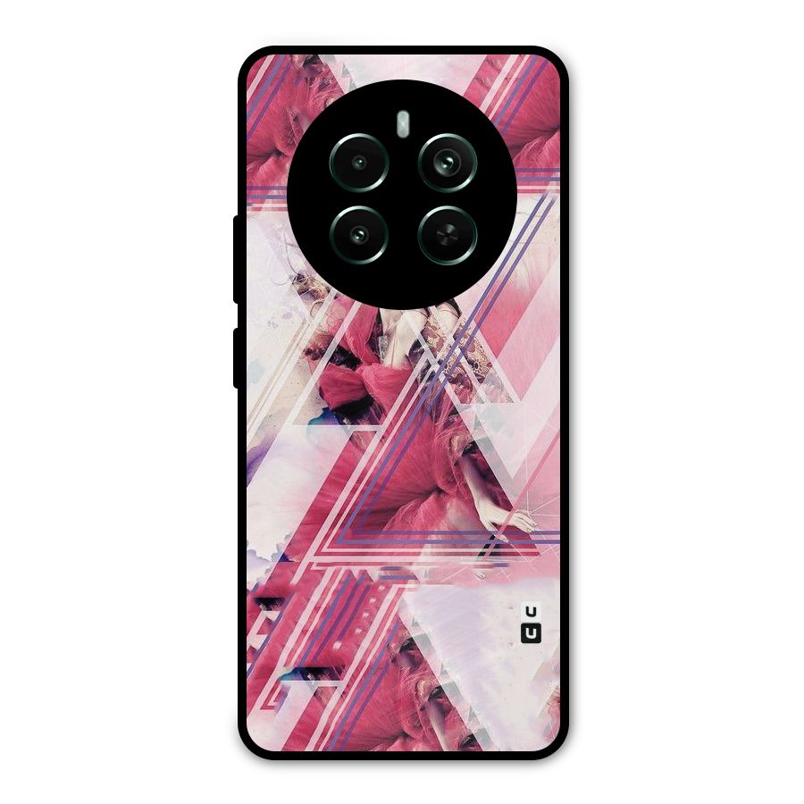 Pink Rose Abstract Metal Back Case for Realme Narzo 70 Pro