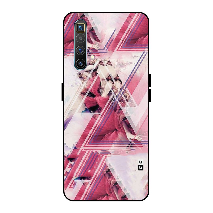 Pink Rose Abstract Metal Back Case for Realme X3