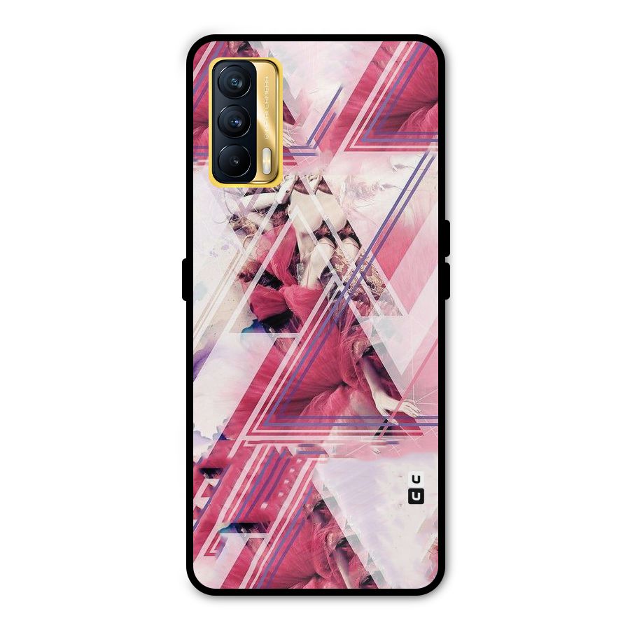 Pink Rose Abstract Metal Back Case for Realme X7