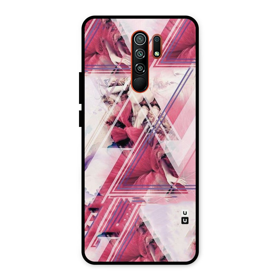 Pink Rose Abstract Metal Back Case for Redmi 9 Prime