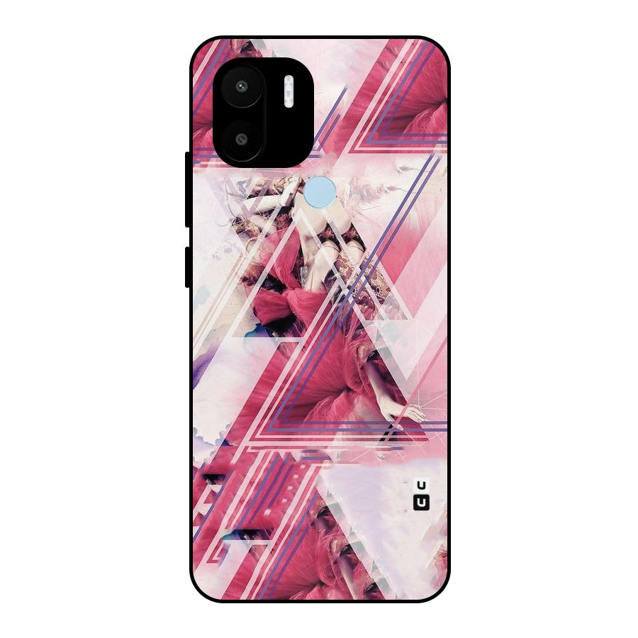Pink Rose Abstract Metal Back Case for Redmi A1+