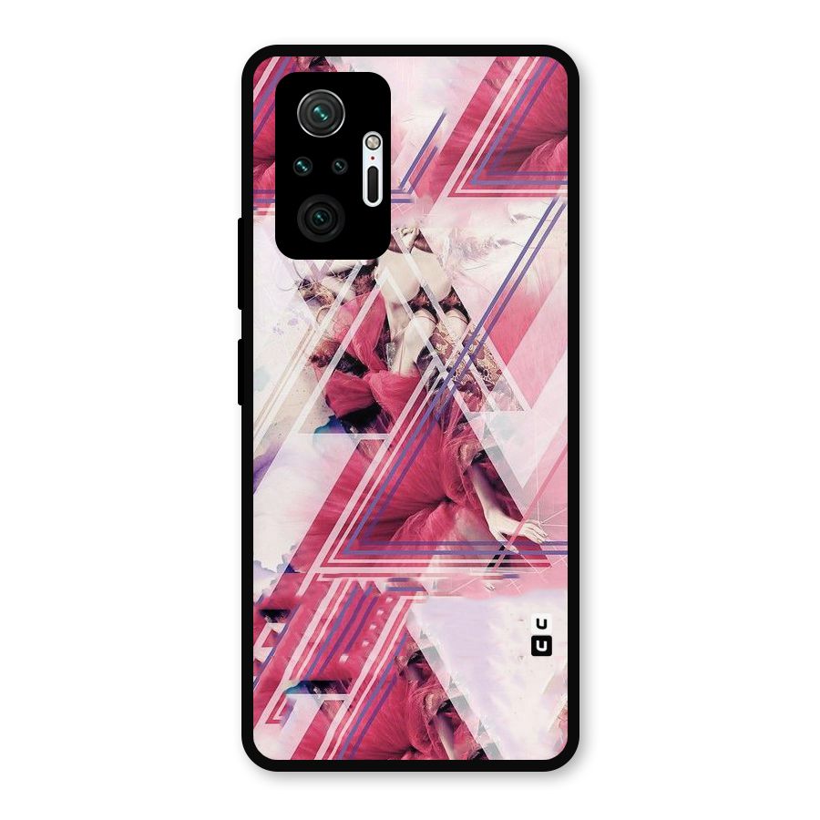 Pink Rose Abstract Metal Back Case for Redmi Note 10 Pro