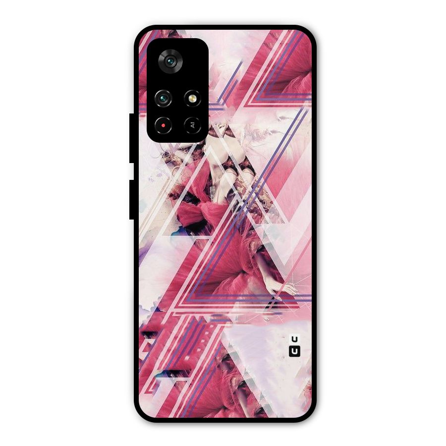 Pink Rose Abstract Metal Back Case for Redmi Note 11T 5G