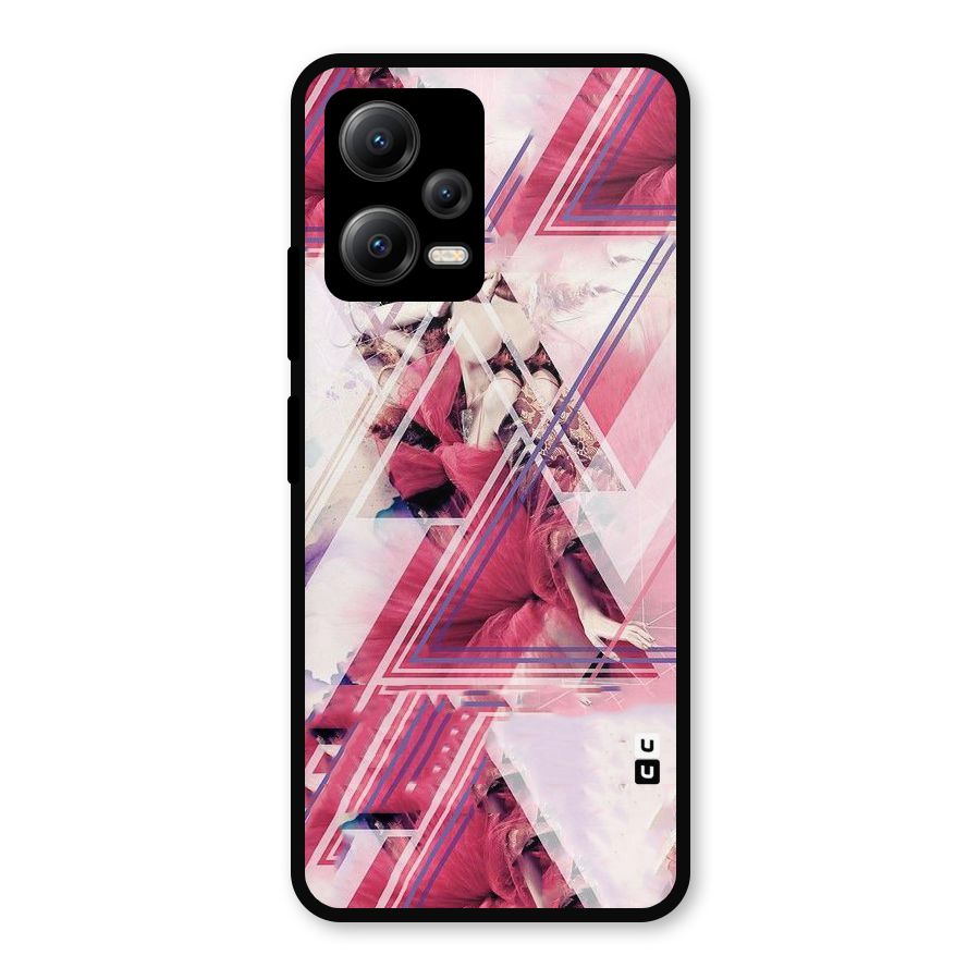 Pink Rose Abstract Metal Back Case for Redmi Note 12 5G