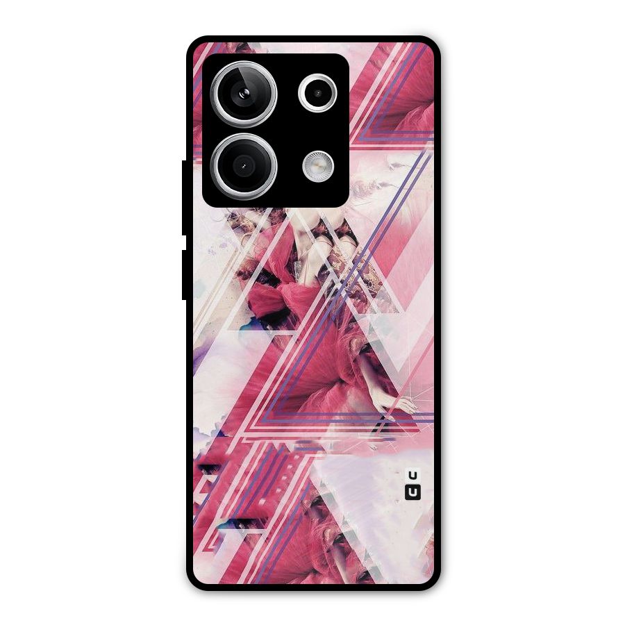 Pink Rose Abstract Metal Back Case for Redmi Note 13 5G