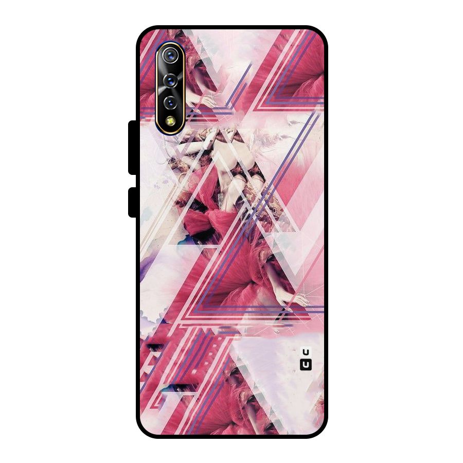 Pink Rose Abstract Metal Back Case for Vivo S1