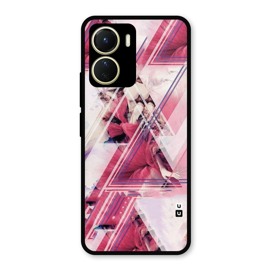 Pink Rose Abstract Metal Back Case for Vivo T2x