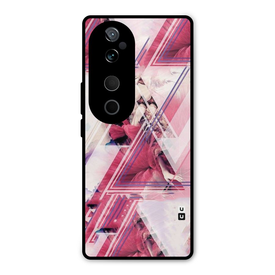 Pink Rose Abstract Metal Back Case for Vivo T3 Ultra