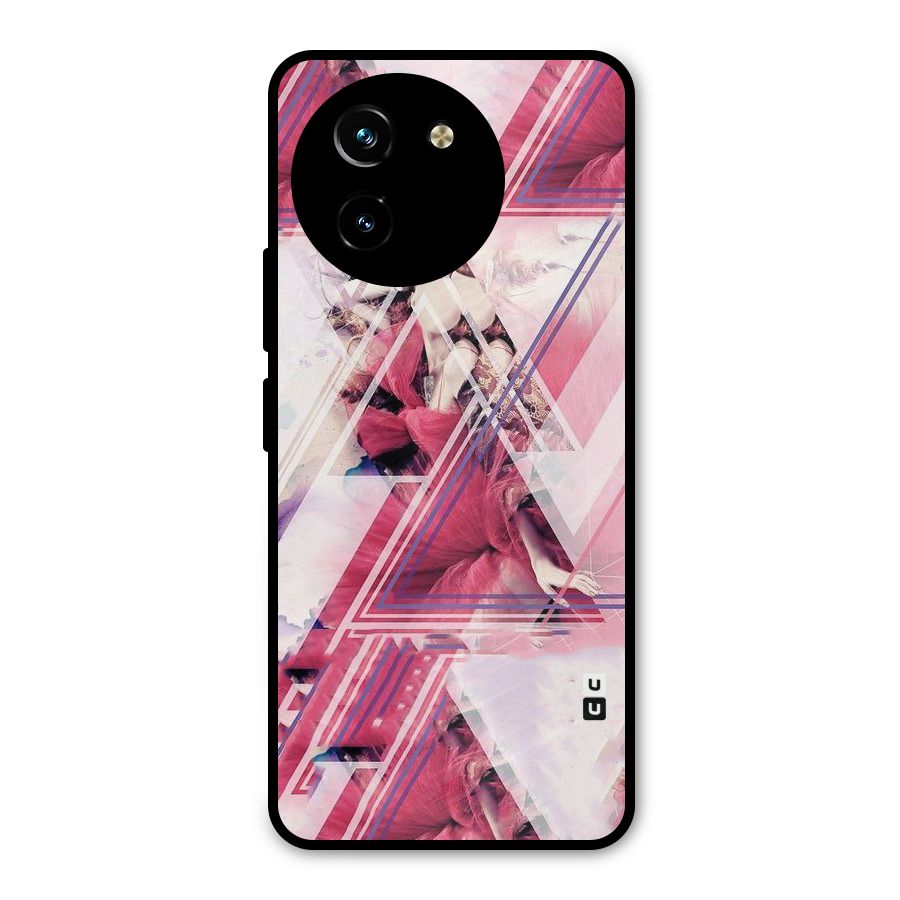 Pink Rose Abstract Metal Back Case for Vivo T3x