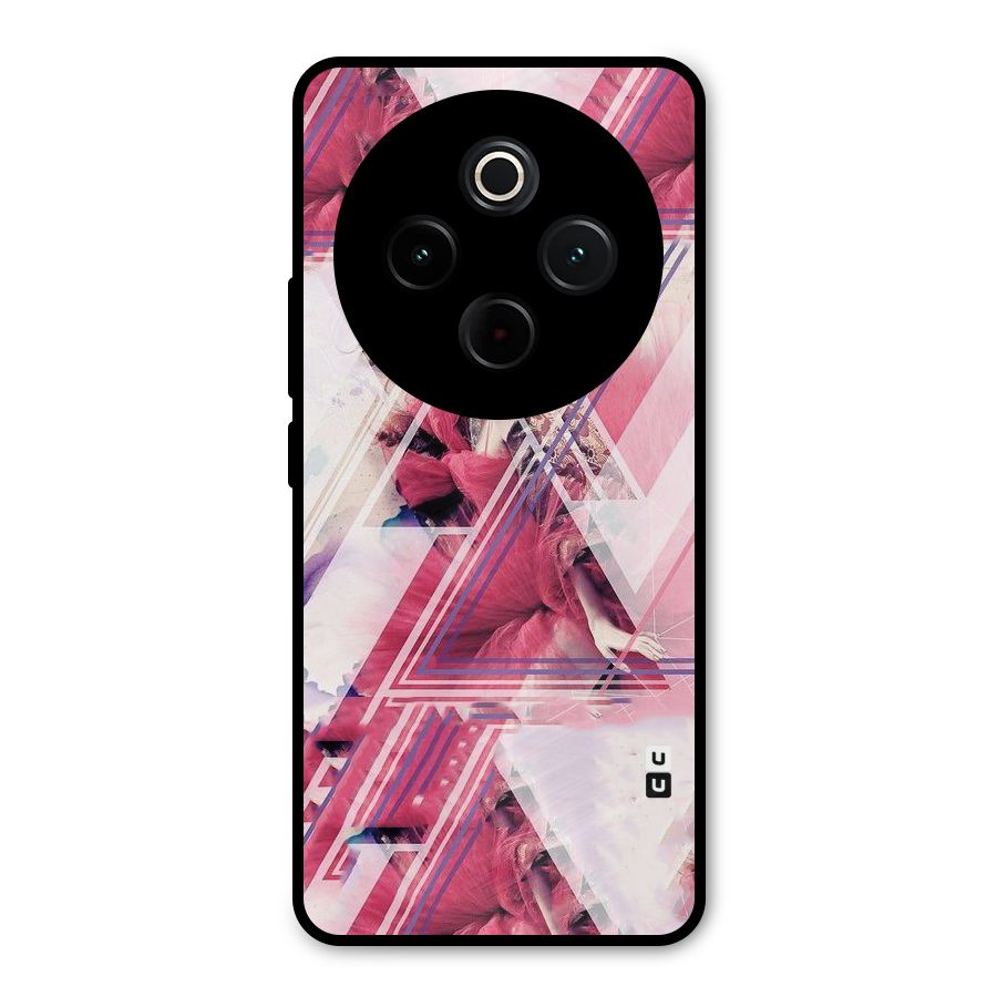 Pink Rose Abstract Metal Back Case for Vivo T4