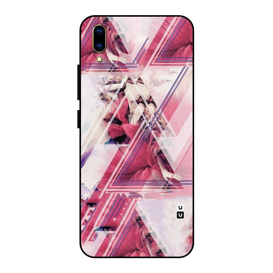 Pink Rose Abstract Metal Back Case for Vivo V11 Pro