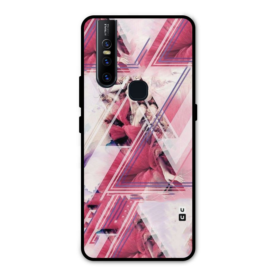 Pink Rose Abstract Metal Back Case for Vivo V15
