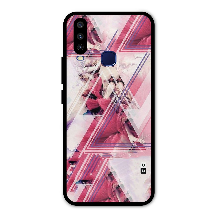 Pink Rose Abstract Metal Back Case for Vivo V17