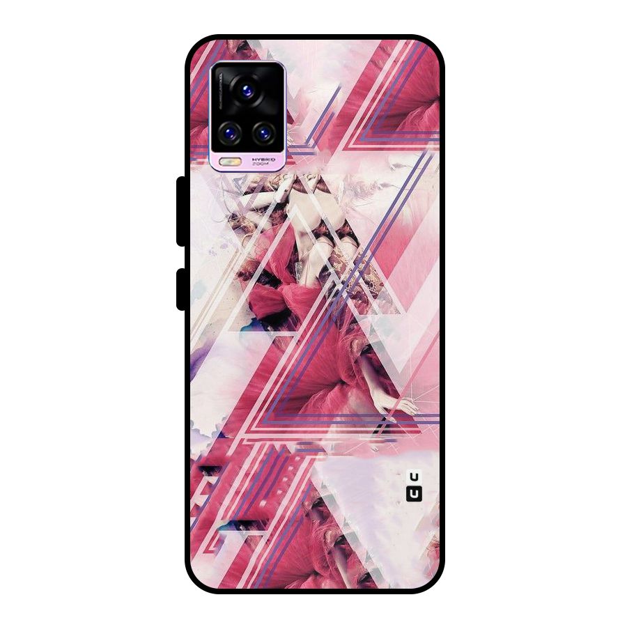 Pink Rose Abstract Metal Back Case for Vivo V20 Pro