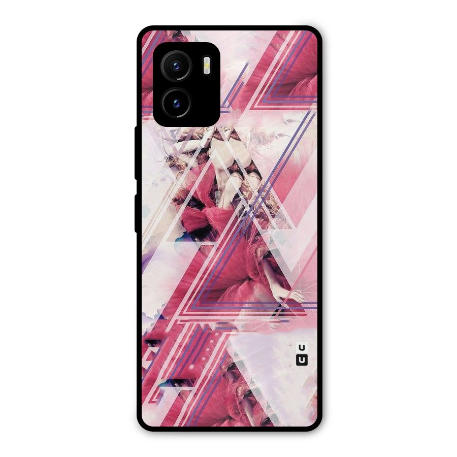 Pink Rose Abstract Metal Back Case for Vivo Y15s