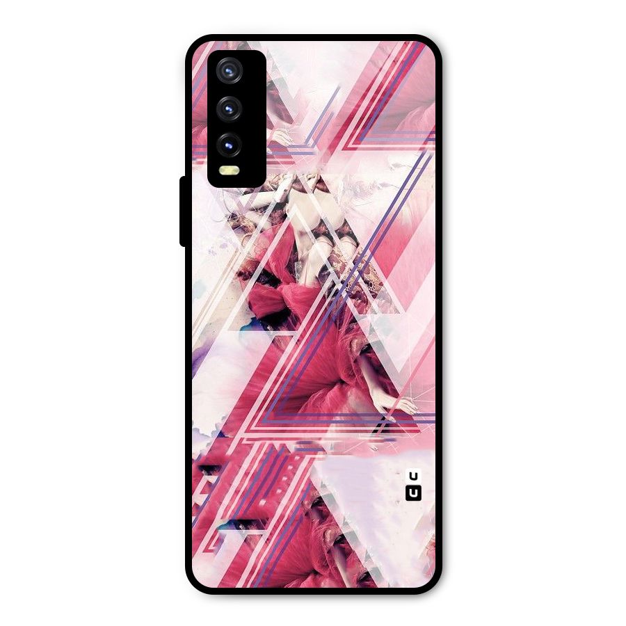 Pink Rose Abstract Metal Back Case for Vivo Y20i