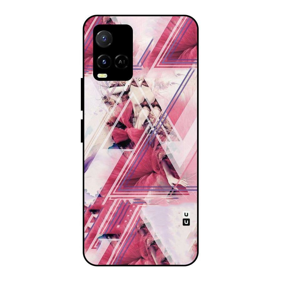 Pink Rose Abstract Metal Back Case for Vivo Y21
