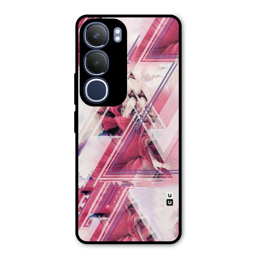 Pink Rose Abstract Metal Back Case for Vivo Y29