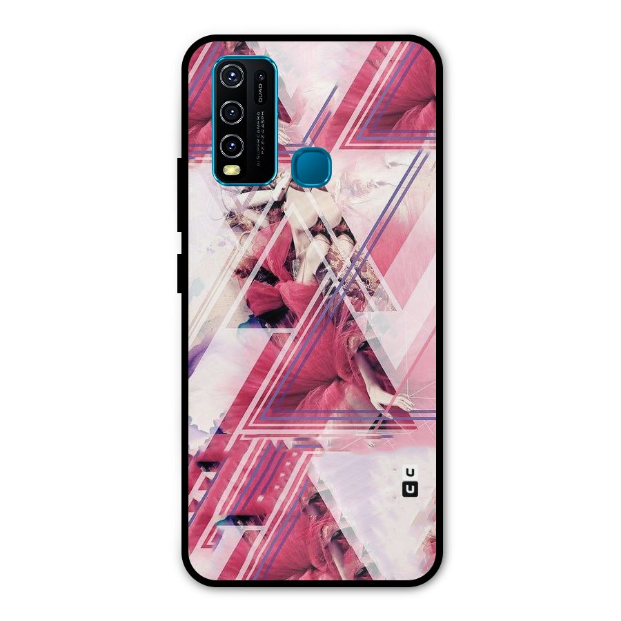 Pink Rose Abstract Metal Back Case for Vivo Y30