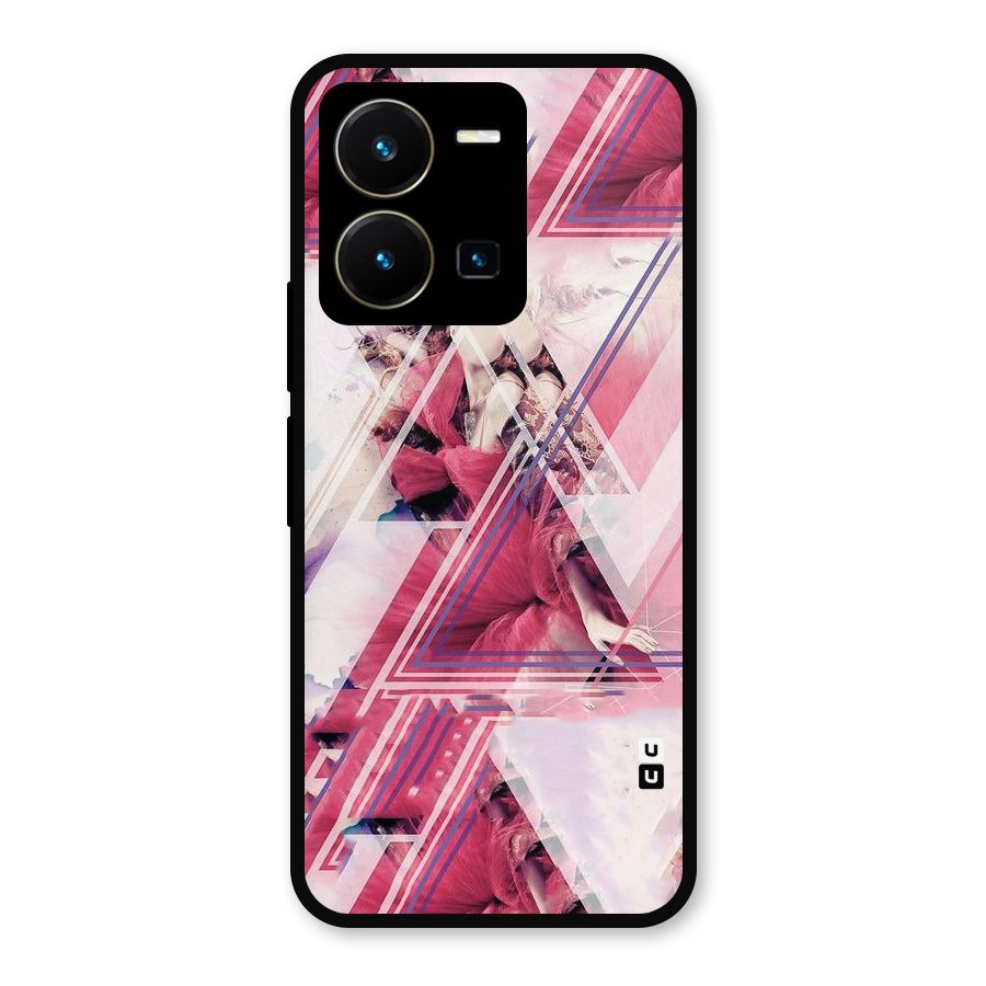 Pink Rose Abstract Metal Back Case for Vivo Y35