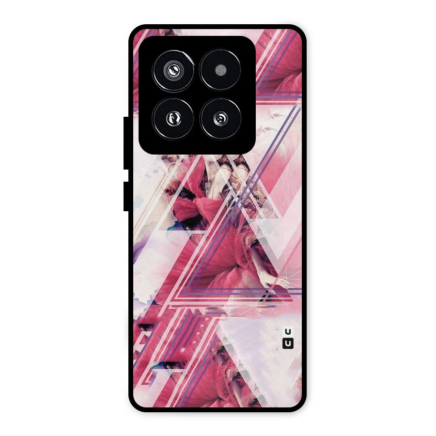 Pink Rose Abstract Metal Back Case for Xiaomi 14 Pro