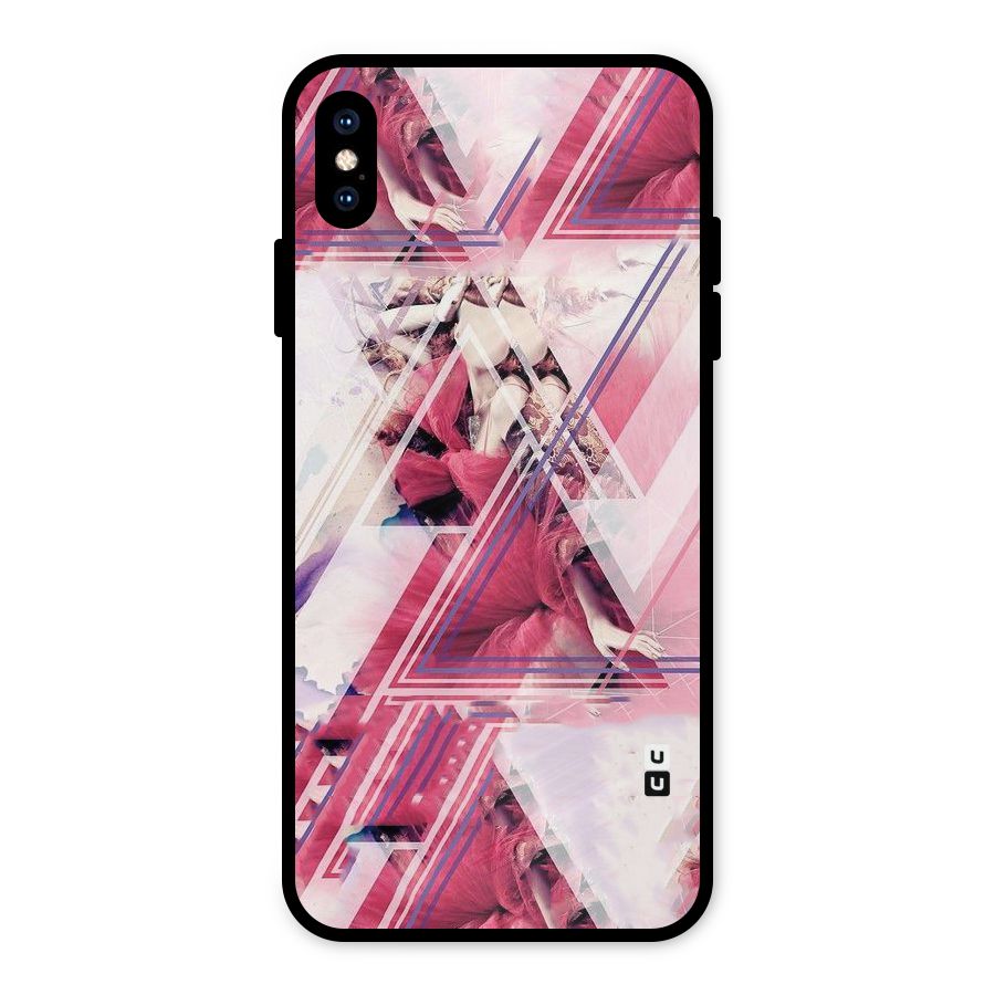 Pink Rose Abstract Metal Back Case for iPhone XS Max