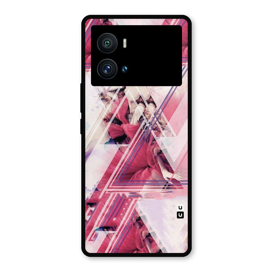 Pink Rose Abstract Metal Back Case for iQOO 9 Pro