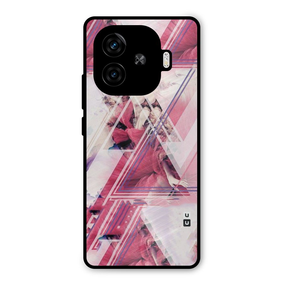 Pink Rose Abstract Metal Back Case for iQOO Neo 10R