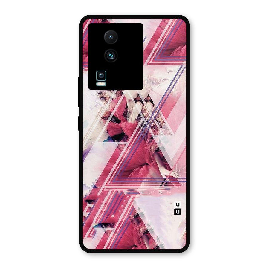 Pink Rose Abstract Metal Back Case for iQOO Neo 7
