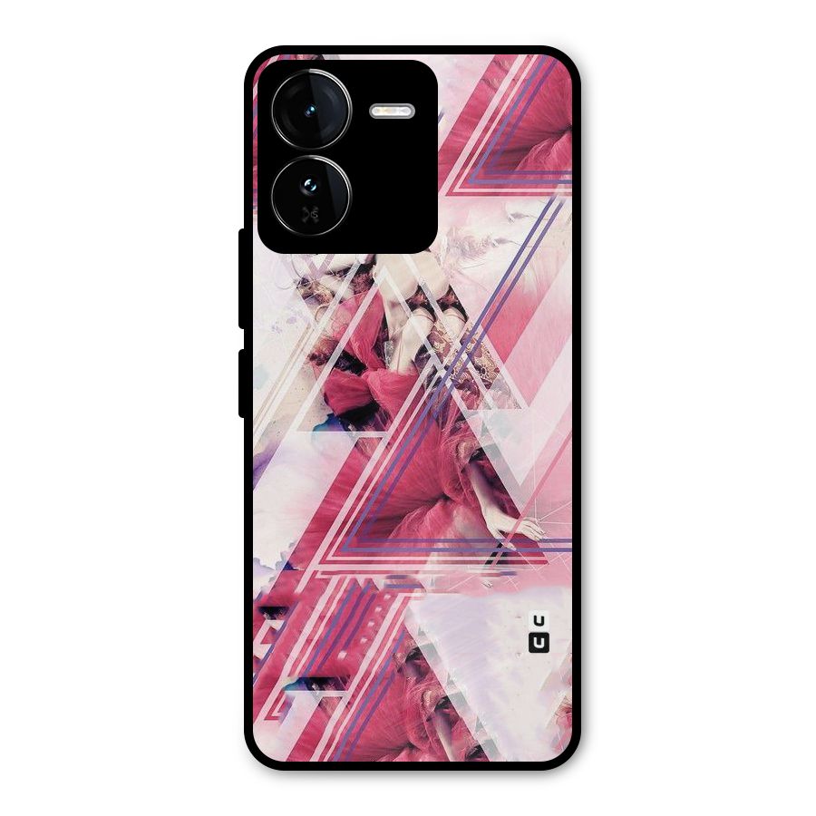 Pink Rose Abstract Metal Back Case for iQOO Z9