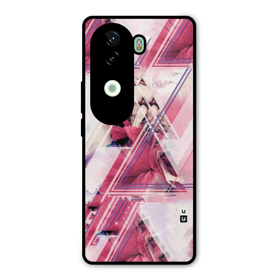 Pink Rose Abstract Metal Back Case for iQOO Z9s