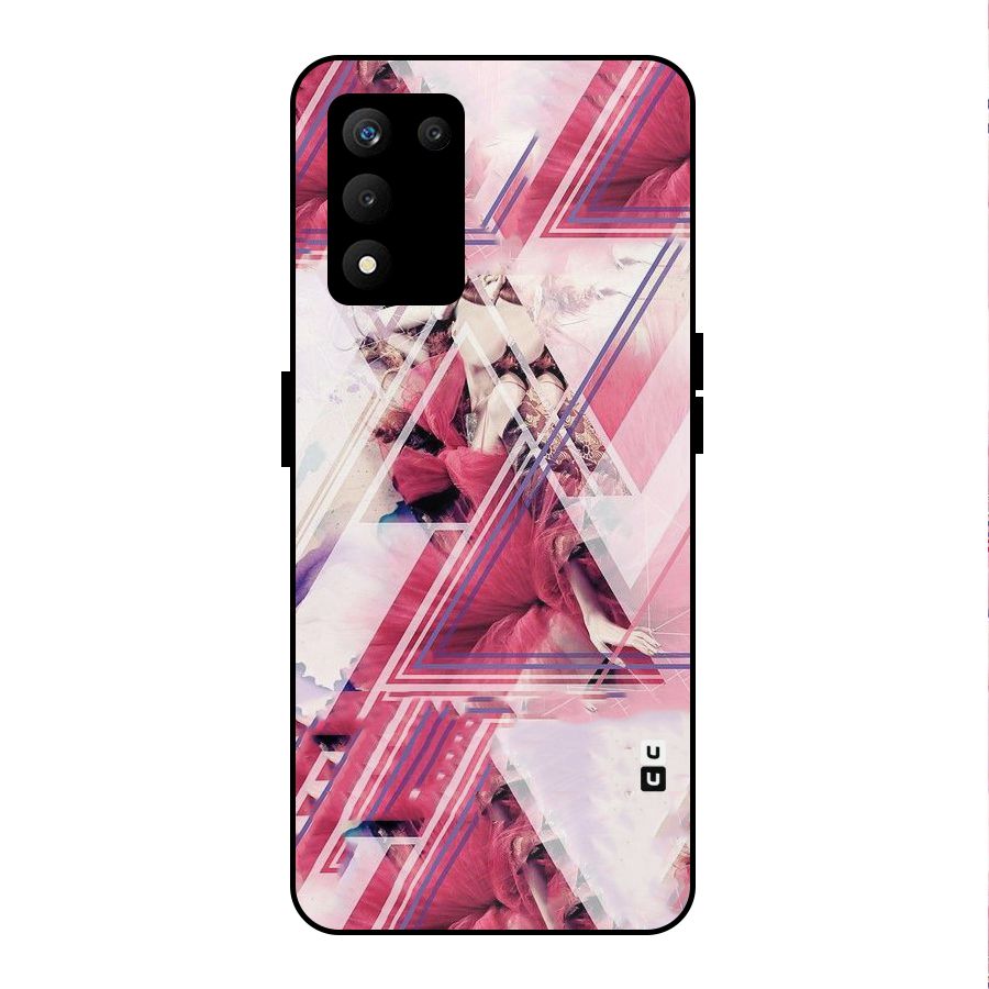 Pink Rose Abstract Metal Back Case for realme 9 5G SE
