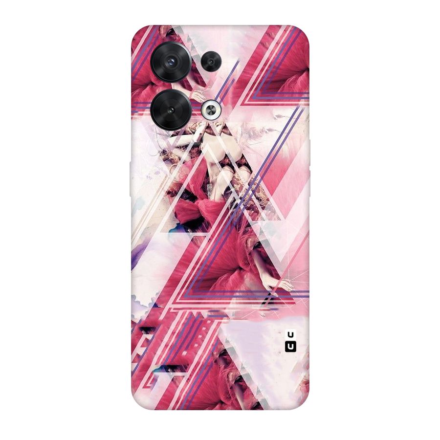 Pink Rose Abstract Original Polycarbonate Back Case for Oppo Reno8 5G
