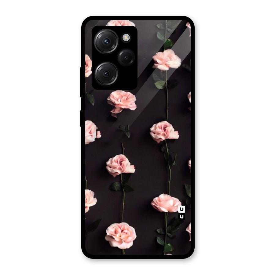 Pink Roses Glass Back Case for Poco X5 Pro