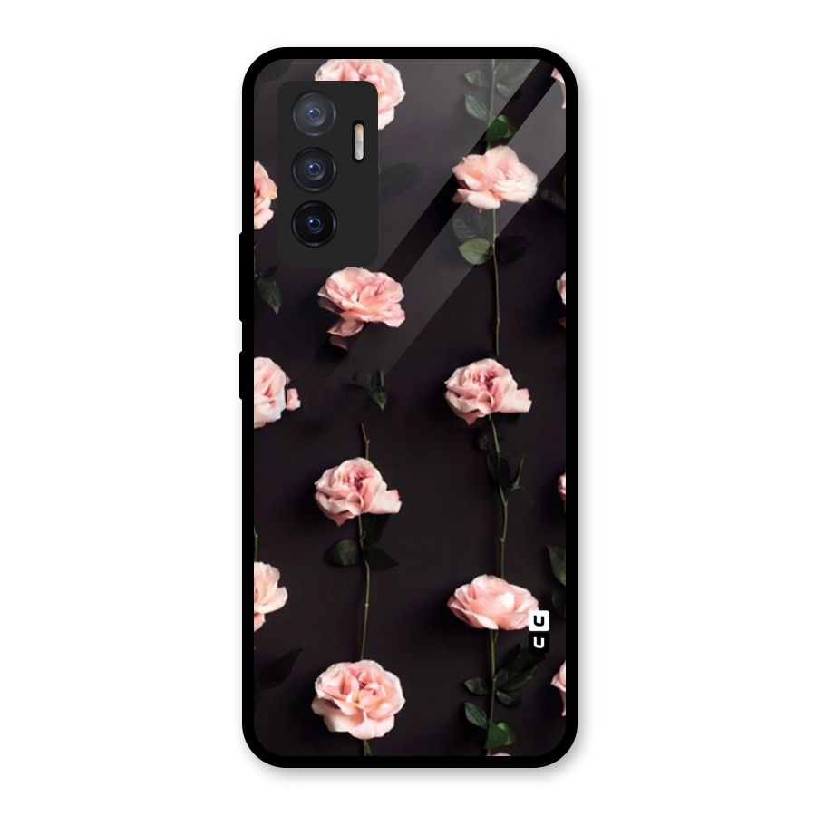 Pink Roses Glass Back Case for Vivo V23e