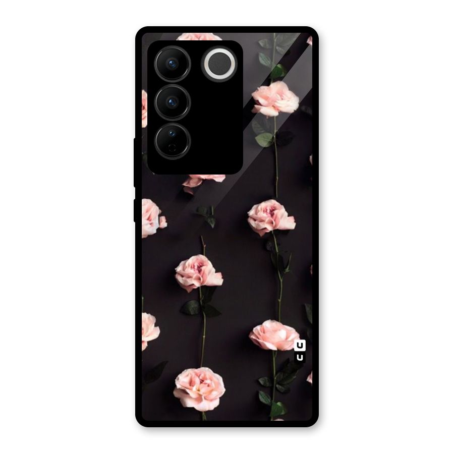 Pink Roses Glass Back Case for Vivo V27