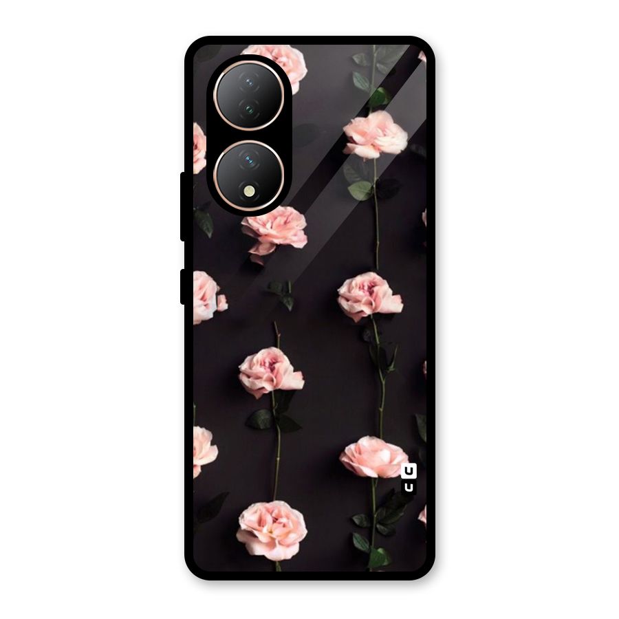 Pink Roses Glass Back Case for Vivo Y100A