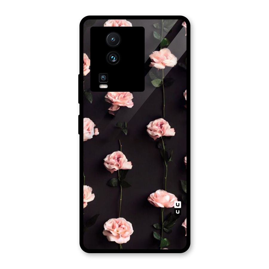 Pink Roses Glass Back Case for Vivo iQOO Neo 7