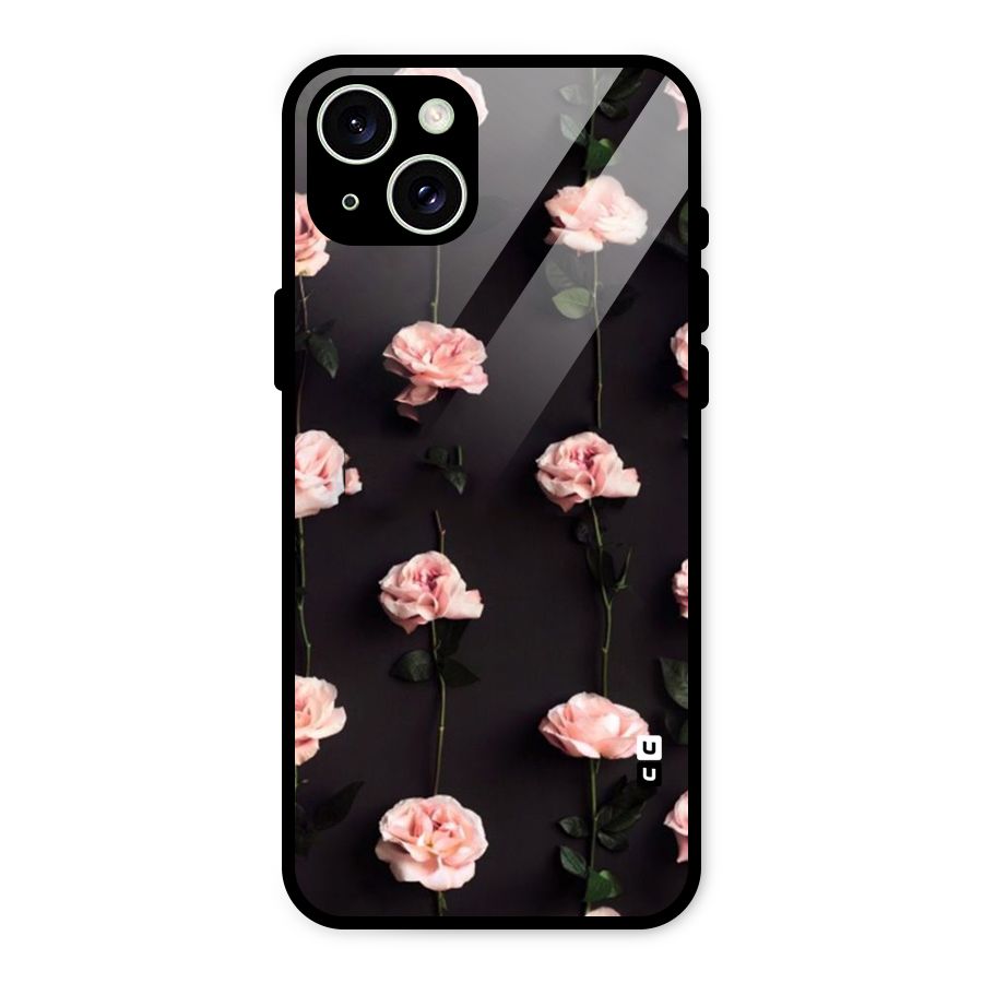 Pink Roses Glass Back Case for iPhone 15 Plus