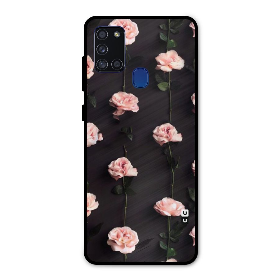 Pink Roses Metal Back Case for Galaxy A21s