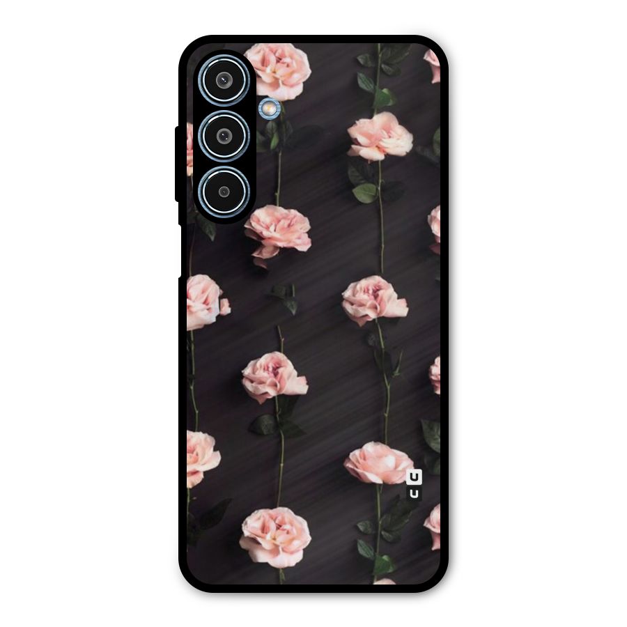Pink Roses Metal Back Case for Galaxy M35