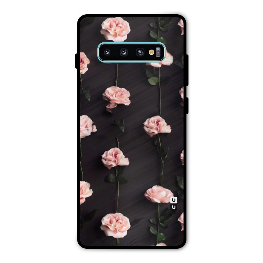 Pink Roses Metal Back Case for Galaxy S10 Plus