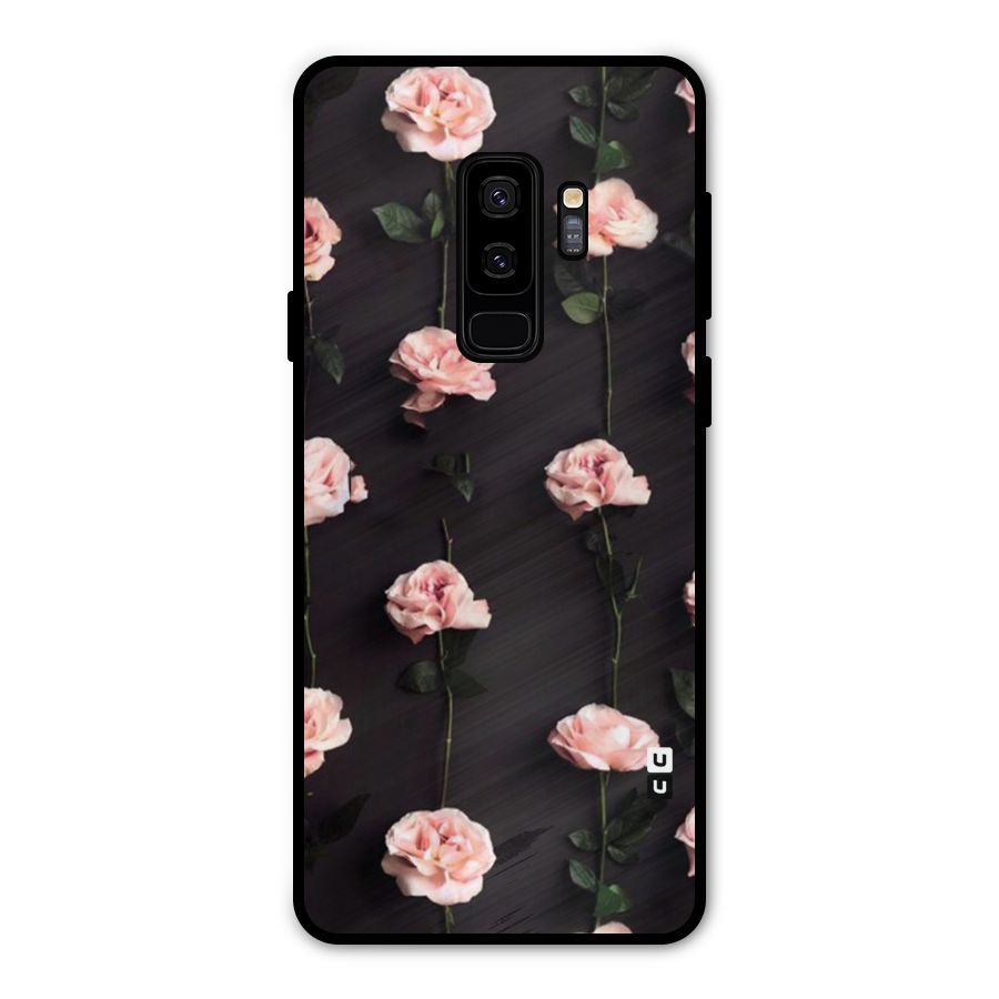 Pink Roses Metal Back Case for Galaxy S9 Plus
