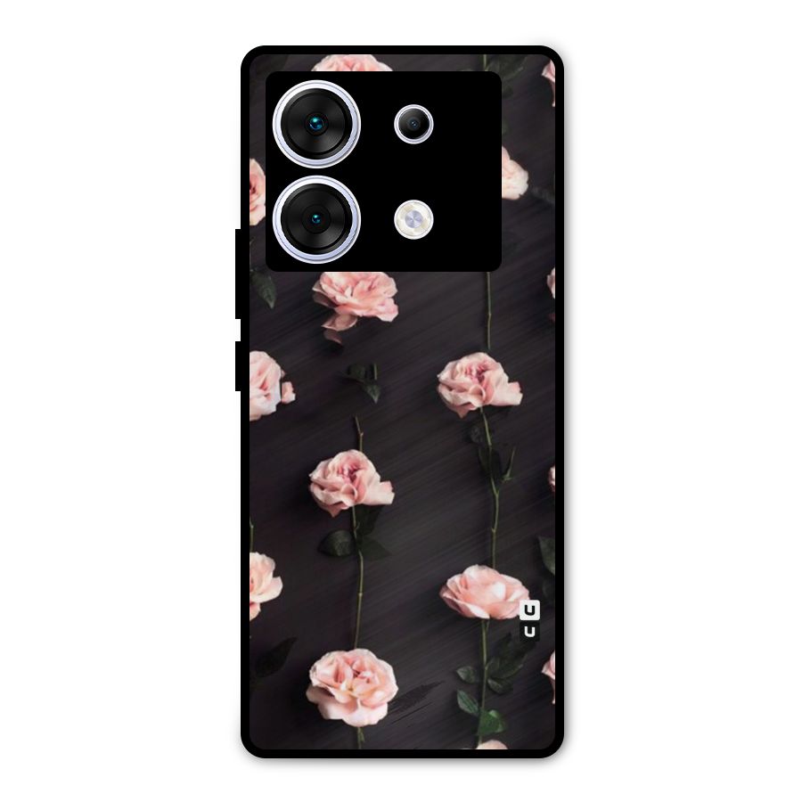 Pink Roses Metal Back Case for Infinix Zero 30 5G