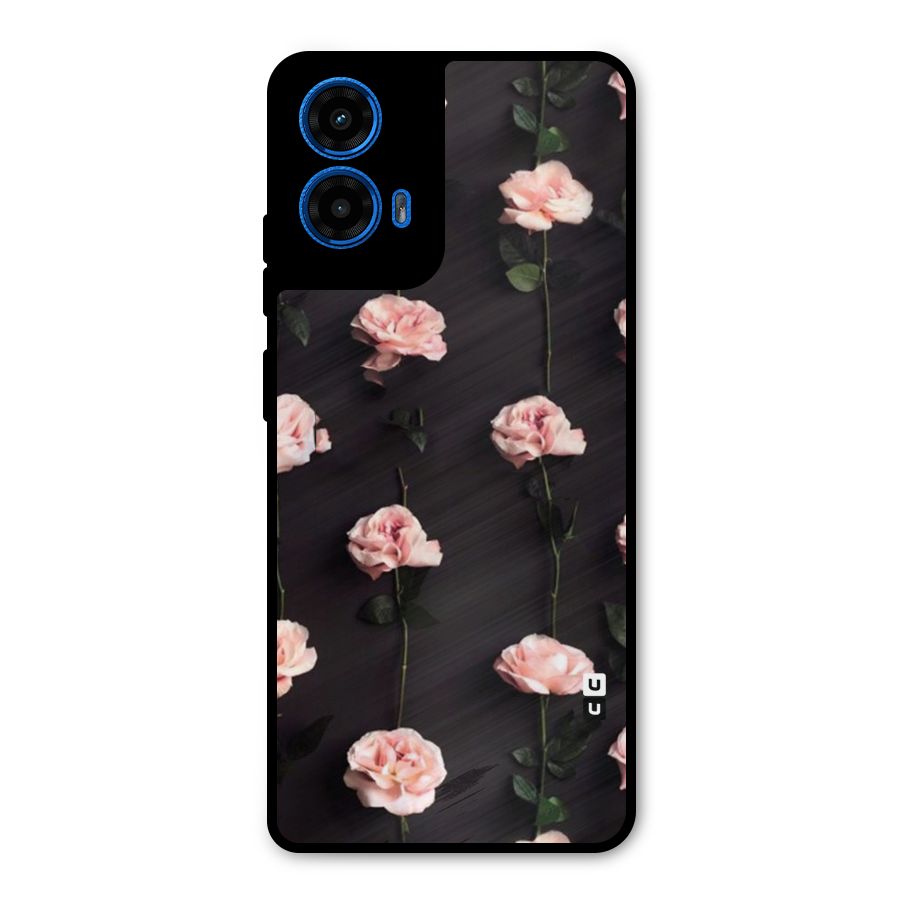 Pink Roses Metal Back Case for Moto G45