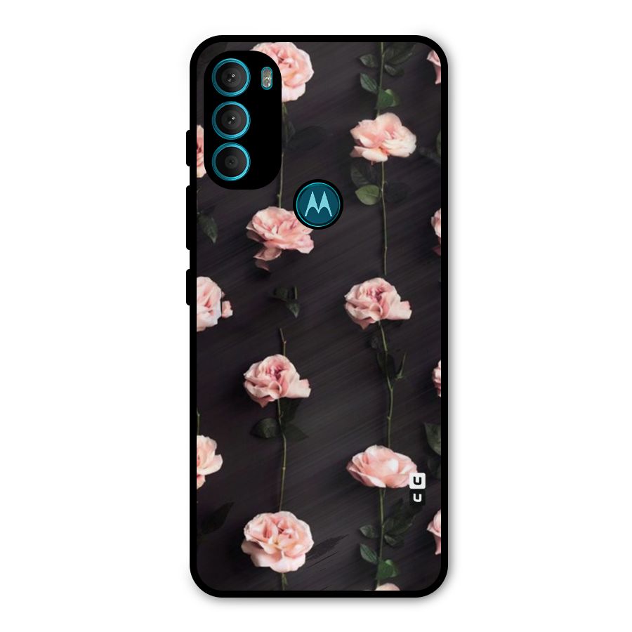 Pink Roses Metal Back Case for Moto G71 5G