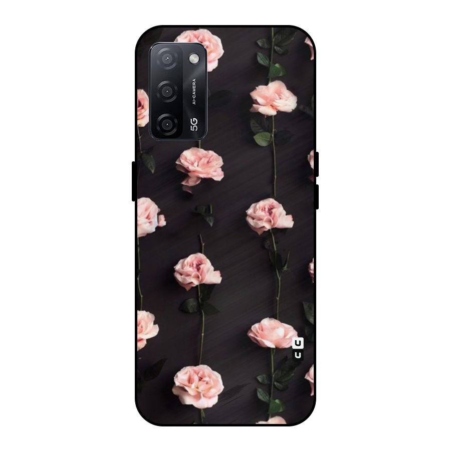 Pink Roses Metal Back Case for Oppo A53s 5G