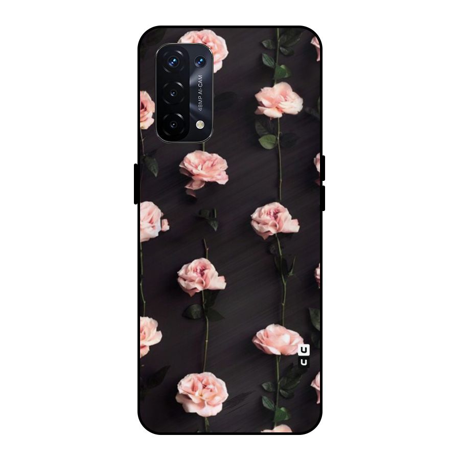 Pink Roses Metal Back Case for Oppo A74 5G