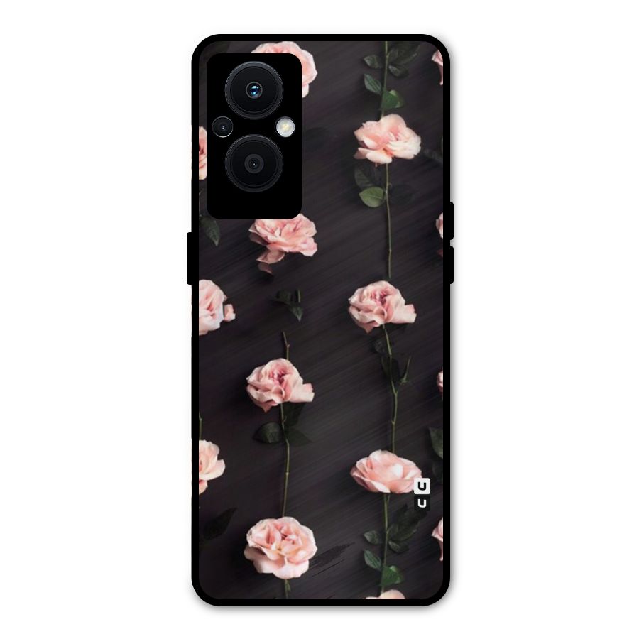 Pink Roses Metal Back Case for Oppo F21 Pro 5G
